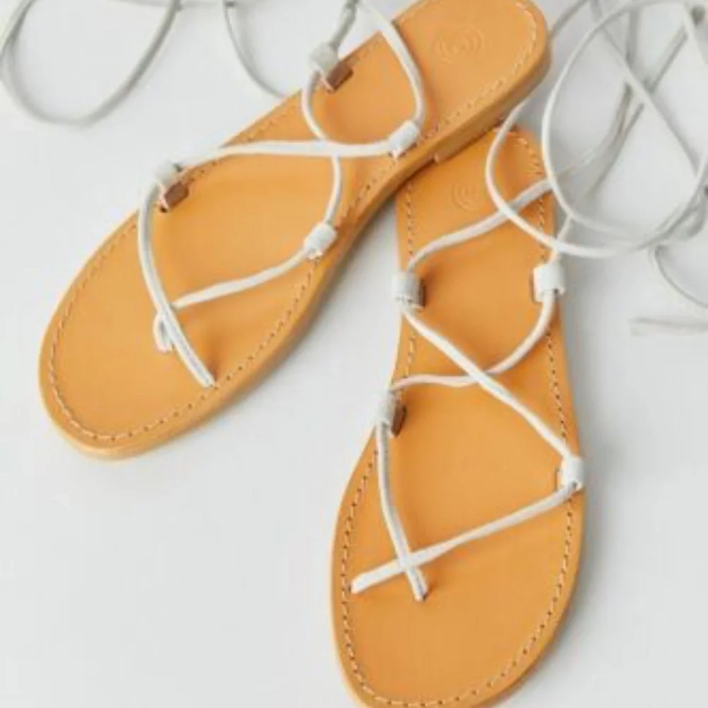 NEW Urban Outfitters UO Marley Suede Gladiator Sandals in White